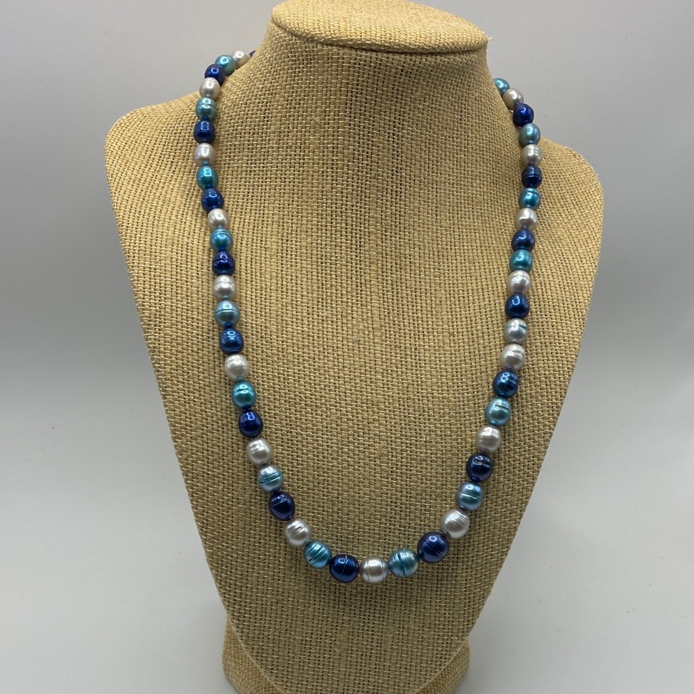 Honora  Cultured Freshwater Pearl Necklace in Shades of Blue